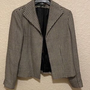Vintage Harve Benard Black and White Checkered Blazer Size Large